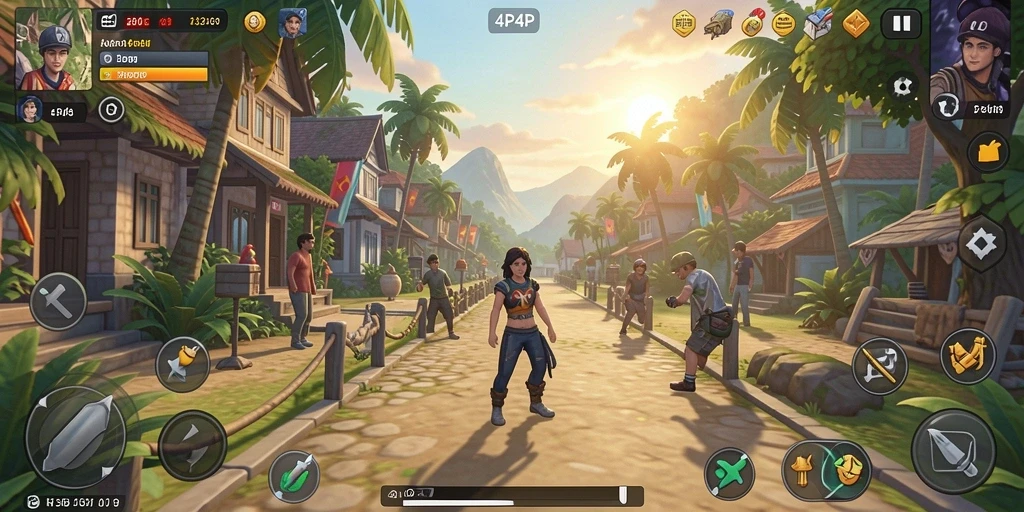 Tampilan gameplay 4P4P yang ceria dan menyenangkan.