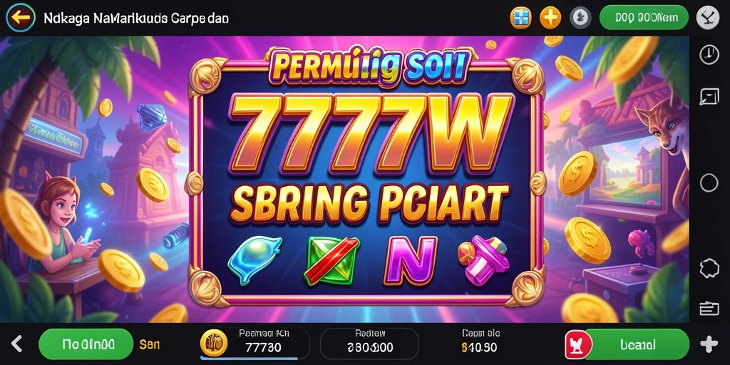 Tampilan gameplay 7777W yang menarik dan penuh warna.