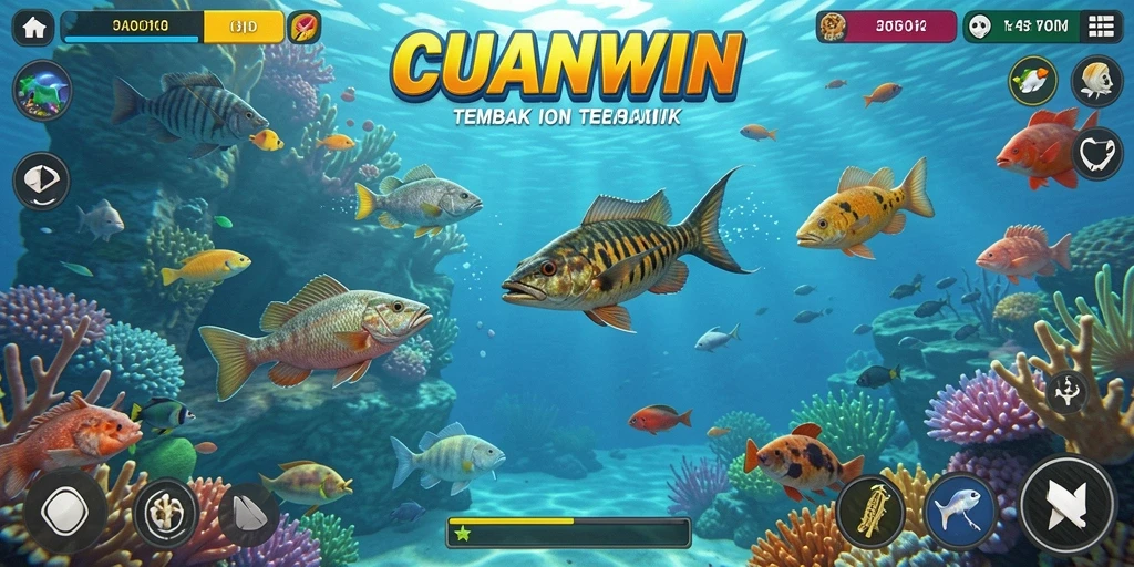 Tampilan gameplay seru CUANWIN saat menembak ikan.