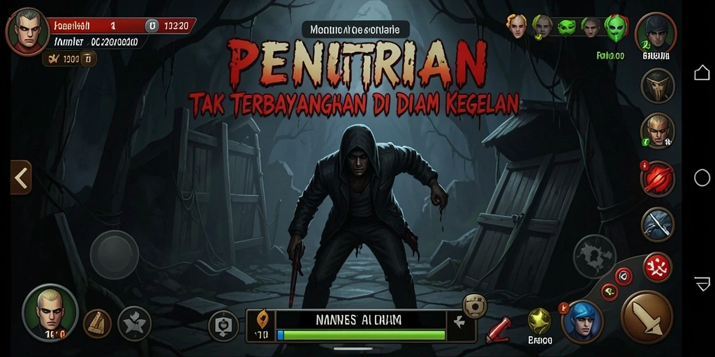 Tampilan gameplay PENITI4D yang menegangkan dan menyeramkan.