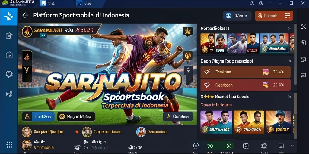 Screenshot SARANAJITU menampilkan antarmuka taruhan olahraga yang menarik.