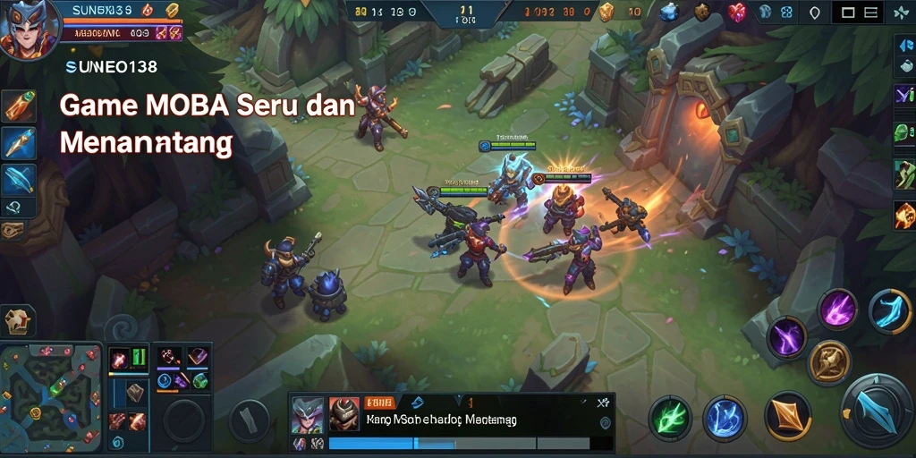 Screenshot SUNEO138 menunjukkan aksi seru dalam pertempuran MOBA.